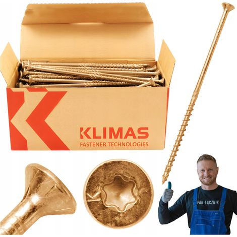 Vis à bois 6x200 mm - Torx - 100 pièces - Résistantes et durables - Idéales pour vos projets de bricolage (1/5)