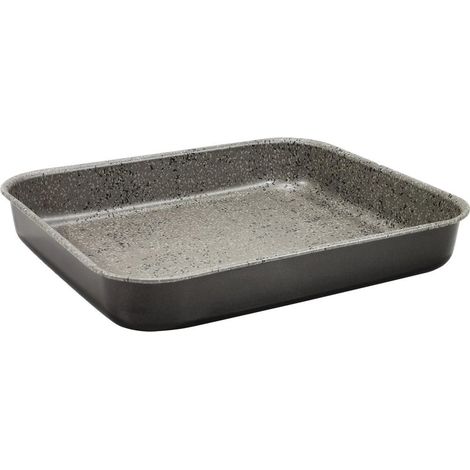 Trade Shop - Plato De Horneado Bajo 29x25xh3cm Piedra Gris En Aluminio Antiadherente 036855m - (1/2)