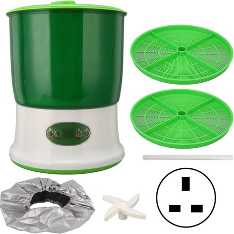 Machine à germes de soja grande capacité de qualité alimentaire haute sécurité pulvérisateur à 360 degrés largement utilisé Kit de culture de germes de soja 220V prise britannique (1/5)