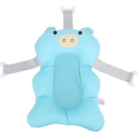 Berceau de bain bébé bleu, coussin de baignoire doux et confortable, support flottant pour nourrissons, siège de bain anti-dérapant pour lavabo. (1/5)