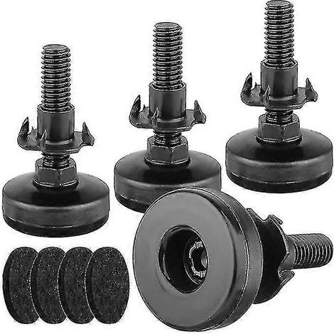 Pieds de nivellement réglables robustes pour armoires, canapés, tables et chaises coussins rehausseurs capacité de charge de 600 lb kit d’écrous en T de 3/8 pouce - 16 grande base - Auspic noir. (1/5)