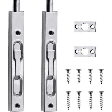 Serrure Encastrée Loquet de Porte 6 Pouces Loquet Coulissant de la Poignée à levier loquet de Porte Dissimulé avec Des Vis Convient aux Portes Fenêtres et Armoires en Bois 2 Pièce