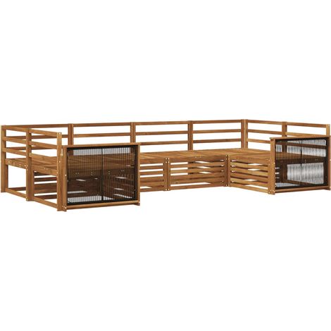 Outdoor Sofa Set 6 pcs Natural Solid Acacia Wood vidaXL (1/5)