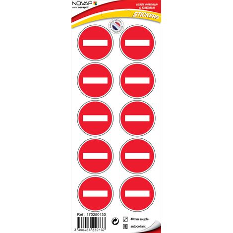 Planche 10 Pictogrammes Ø 40mm - Sens Interdit - 4250137