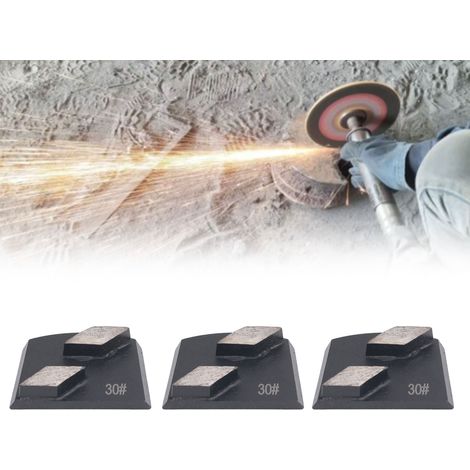 Lot de 3 blocs de ponçage diamantés pour béton et ciment, coin carré noir à insertion rapide n° 30, adaptés au ponçage de sols irréguliers, au ponçage de peinture de sol, au polissage du béton, au déc (1/5)