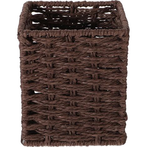 Panier Tressé de Bureau en Corde en Papier Structure en Fil de Fer, Panier de Rangement Pratique pour Articles Divers de Bureau ou Maison (1/5)