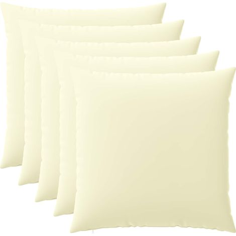Funda de almohada 6 pcs HEERLEN Crema 60 x 60 cm Poliéster vidaXL (1/5)