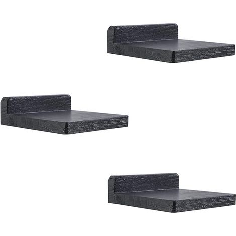Lot de 3 Mini étagères murales flottantes carrées en Bois de Style Compact pour Petits Objets, étagère Murale à Suspendre pour Chambre à Coucher, Salon, 12,7 x 10 x 4 cm (Noir) (1/5)