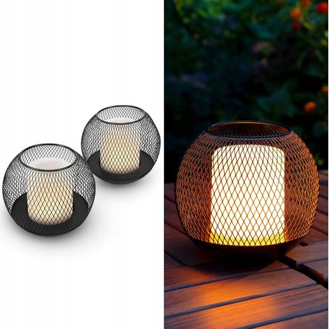 2 lanterne da tavolo Navaris in stile vintage con candele a LED (1/5)