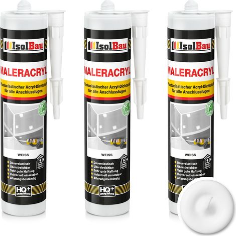 Peinture acrylique blanche IsolBau Maleracryl 3 x 300 ml