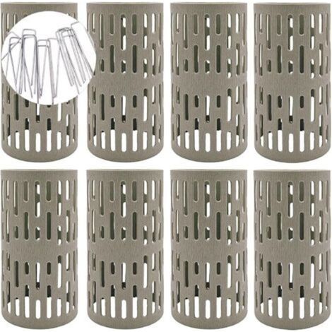 8 Pièces Protecteurs De Plantes Et De Troncs D'arbres，Avec 8 U Agrafes, 20cm Garde D'arbre En Plastique Maille De Pépinière Extensible Avec Crochets De Verrouillage Intégrés pour L'empilage
