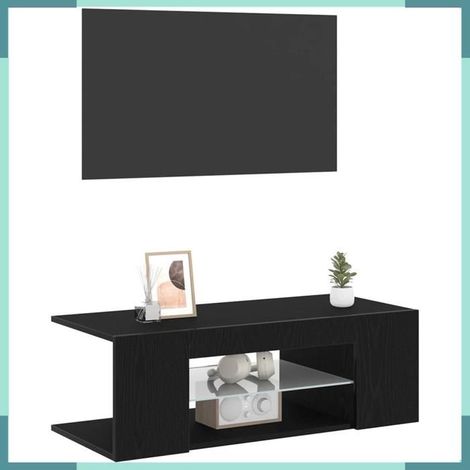 862562 Meuble TV Chêne noir 90 x 39 x 30 cm Bois d'ingénierie (1/5)