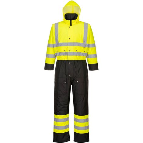 Kontrast-Hi-Vis-Daunenjacke mit Steppung Farbe: Gelb/Schwarz Größe XL - Portwest