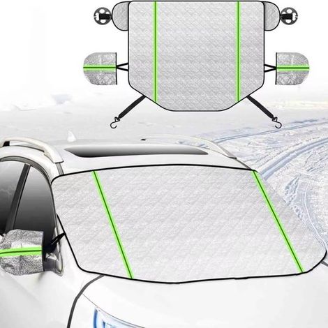 Copertura per parabrezza auto adatta a Dacia Primavera 2021-2024, copertura protettiva pieghevole per parabrezza auto, parabrezza esterno auto (argento) (1/2)