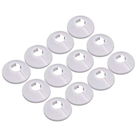 12 Pcs Cache Tuyau, Cache Tuyau Plomberie Collier Radiateur, Manchon Radiateur Pour Tuyau Rosace Ronde Blanche Diamètre De 15 Mm (Blanc) (1/4)
