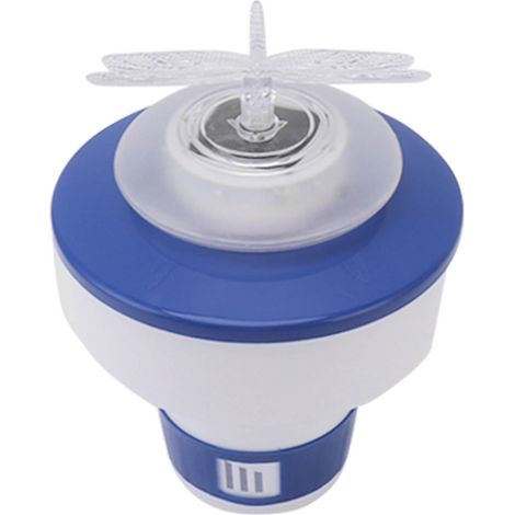 Schwimmender Mini-Chemikalienspender, verstellbar, Kunststoff, 600 mAh, schwimmender Chlorspender für Spa, Whirlpool, kleine Pools, Libellenlampe (1/5)