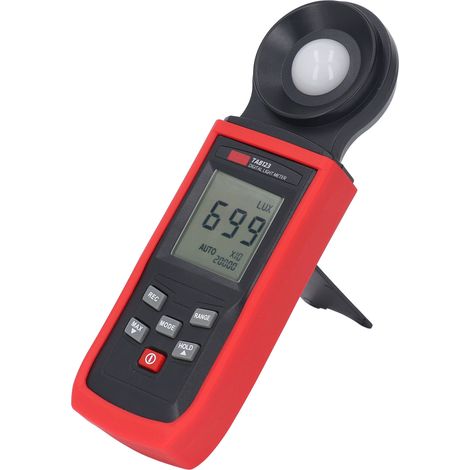 Digitales Beleuchtungsstärkemessgerät mit hoher Genauigkeit, Messbereich 0–200.000 lx, mit LCD-Anzeige, schwarz (1/5)