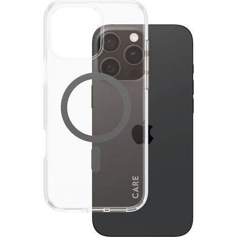 PanzerGlass CARE by ® Flagship Case Transparent Urban Combat m. Schwarz MagSafe iPhone 16 Pro Max, Cover, Apple, Apple - iPhone 16 Pro Max, Transparent