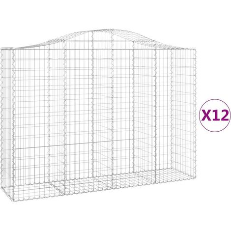 Maison Exclusive - Gabionen mit Hochbogen 12Stk. 200x50x140/160cm