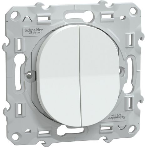 Schneider S320214 Ovalis – Doppel-Wechselschalter – 10AX – Weiß