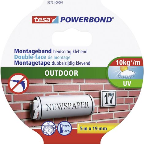 Tesa Powerbond Outdoor nastro adesivo nero 5 metri