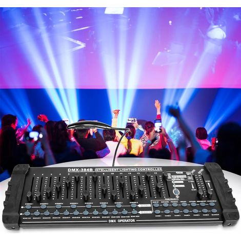 Contrôleur DMX, Panneau de Commande DMX512 384 Canaux, Contrôle de la Lumière, Console DMX Sans Fil, Équipement D'opérateur pour Lampe de Scène, Tête Mobile, Projecteur LED Par, Discothèque (1/5)
