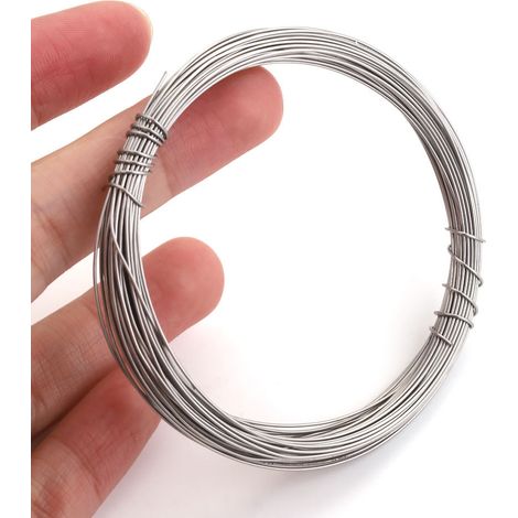 4 m Fil d'acier inoxydable 304, 1 mm, calibre 18, résistant à la rouille, pour bijouterie, sculpture et bonsaïs (1/5)