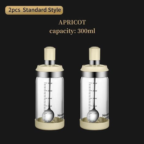 (2 pots à épices de 300 ml, beige, sans poignée), boîte de rangement, avec cuillères (1/4)