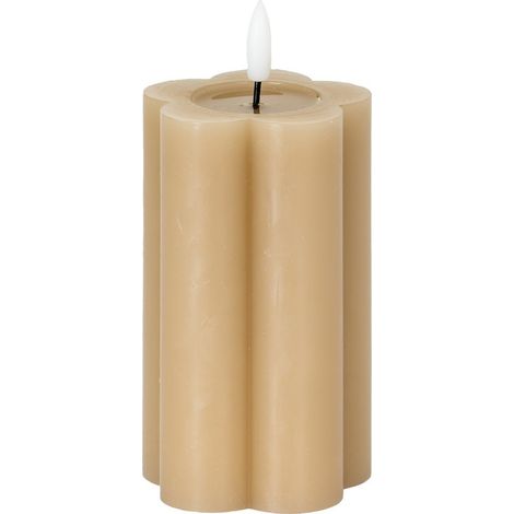 Luxe Collection Natural Glow 2.75x5 LED Candle - Plastic - L7 x W7 x H12 cm - Stone