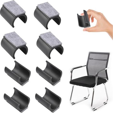 Lot de 8 patins de chaise cantilever en feutre pour chaises Ø 24-25 mm Patins en feutre pour chaises basculantes, parquet, pour protéger les sols carrelés, les planchers en bois (1/5)