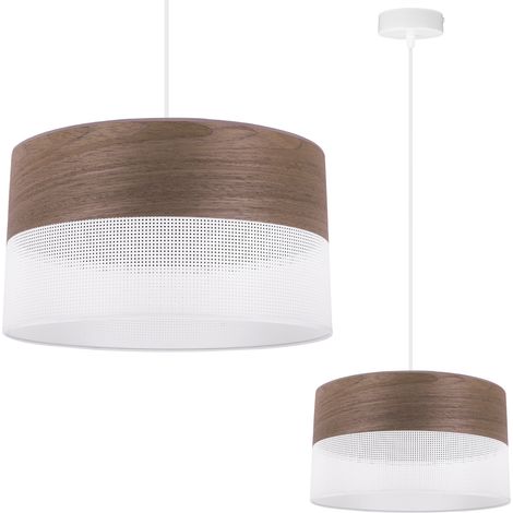 LAMPE À SUSPENSION SIMPLE, ABAT-JOUR EN PLACAGE DE NOYER, 30 CM