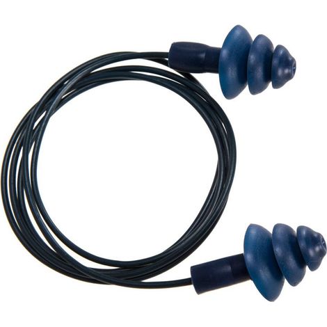 Lotto di 50 paia di tappi per orecchie TPR rilevabili con cordino blu