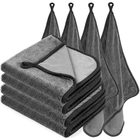 40x40cmx2 Pcs+40x60cmx2 Pcs Total Clean Chiffon Micro Fibre, Chiffon Miro, Extrêmement Absorbants, Non Pelucheux, Shiny Bath Serviette pour Maison, Cuisine, Voiture, Cabine De Douche (1/5)