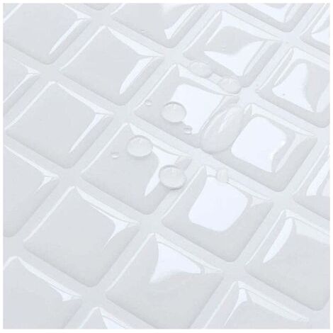 Papier Peint Carrelage Autocollant Petit Plaid blanc 24 x 24 cm Style Mosaïque Sticker Mural Film Décoratif Imperméable pour Carreaux de Mur de Salle de Bains et de Cuisine (1/4)