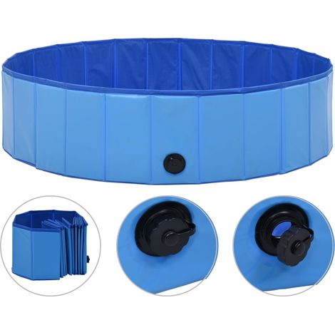 Hundepool Faltbar Blau 120 x 30 cm PVC vidaXL