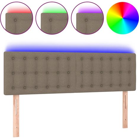 Maison Exclusive - LED Kopfteil Taupe 144x5x78/88 cm Stoff (1/5)