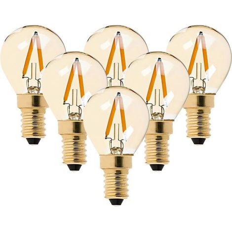 G40 LED Filament Mini Bulb 1W-Super Warm White 2200K (Amber Glow)-10W Equivalent Replacement-E14-220V Pendant Bulb-Non-Dimmable-6pc (1/5)
