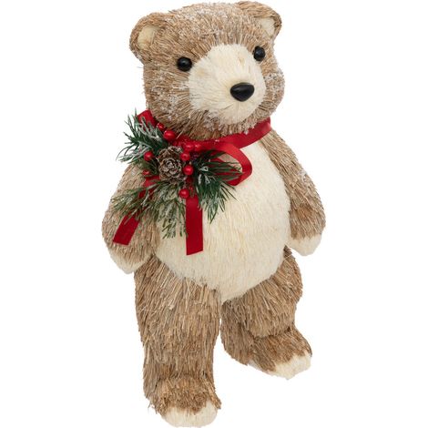 Déco de Noël Ours debout 17.5 x 13.5 x H 31 cm - Feeric Christmas