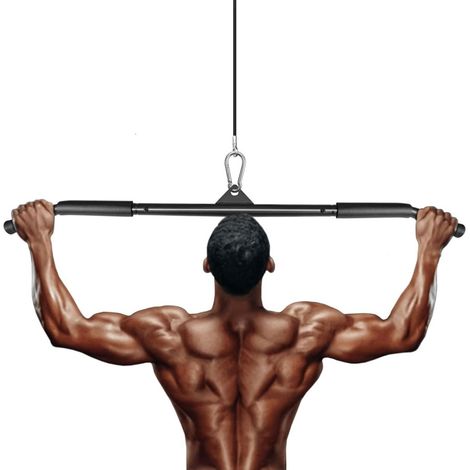 Lat-Zugstange 40 von 102 cm mit Schaumstoffgriffen bis 150 kg – Kabelstange – Bizeps-Trizeps-Stange (1/5)