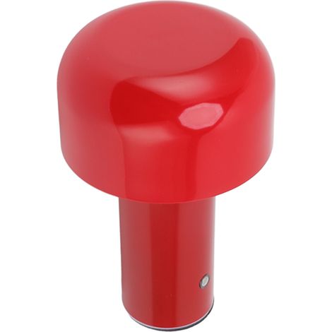Lampe de bureau LED en forme de champignon, rechargeable par USB, 3 températures de couleur, tactile, idéale pour les restaurants et les bureaux (rouge). (1/5)