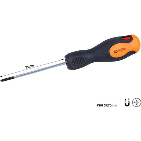 Cacciavite a Croce PH0 3X75mm Con Punta Magnetica