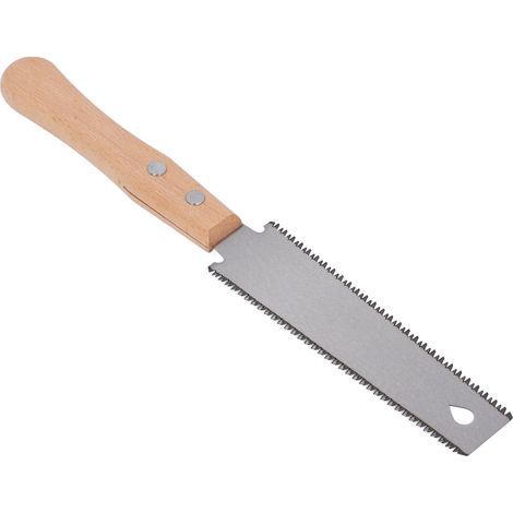 Scie à tirer manuelle avec manche en bois de hêtre, lame en acier SK5, dents fines Double face pour le jardinage et le travail du bois (1/5)