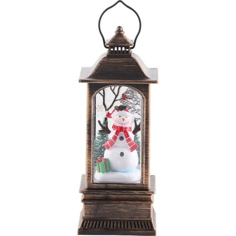 Lanterne de Noël en forme de globe à neige lumineux - Décoration de fête pour maison et jardin avec bonhomme de neige (1/5)