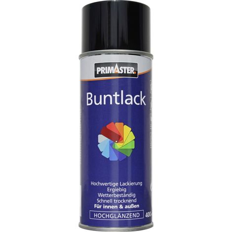 Primaster Lackspray 400ml Verkehrsschwarz Hochglänzend Wetterbeständig Sprühlack