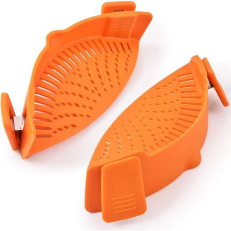 Passoire À Clipser - Silicone Alimentaire - Résistant -40 °C À +230 °C - Pour Casseroles Poêles Et Bols - Lot De 2 (1/5)
