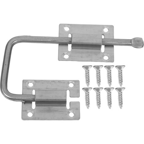 Verrou Coulissant en inox Argenté avec 8 Vis (1/5)