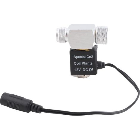 Válvula solenoide silenciosa de CO2 de 12 V para acuarios – Rosca M10x1, control preciso