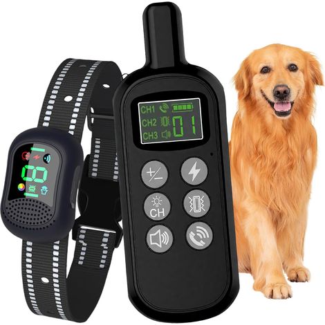 Erziehungshalsband für Hunde mit Vibrations-, Ton-, statischer Schock- und Lichtfunktion, mit Echtzeit-Intercom, IPX67 wasserdicht, geeignet für kleine und mittelgroße Hunde (1/5)
