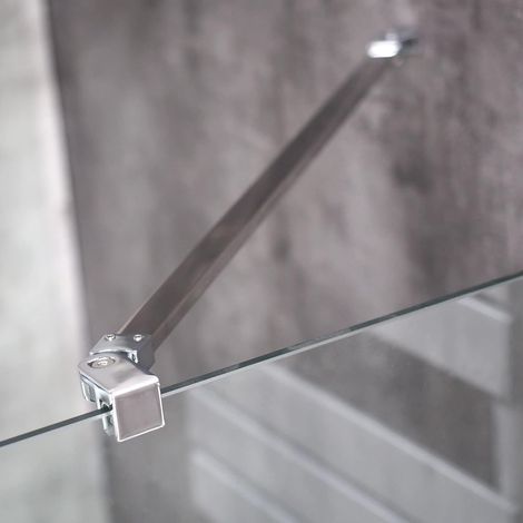 Barre de Stabilisation - 1 Unité - Acier Inoxydable Chromé - Rotation 180° - Pour Paroi de Douche en Verre - 70 cm (1/5)