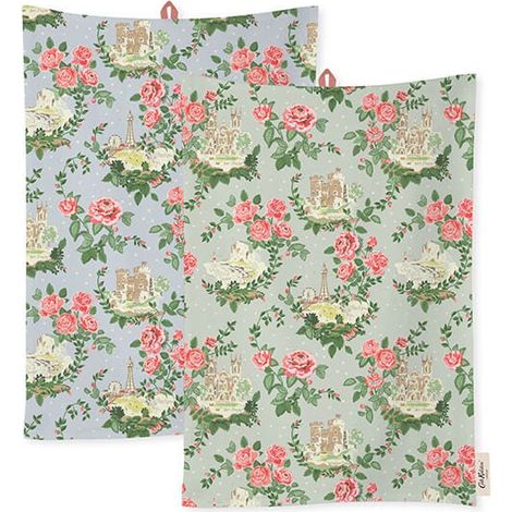 Cath Kidston English Rose 2 Pack Of Tea Towels